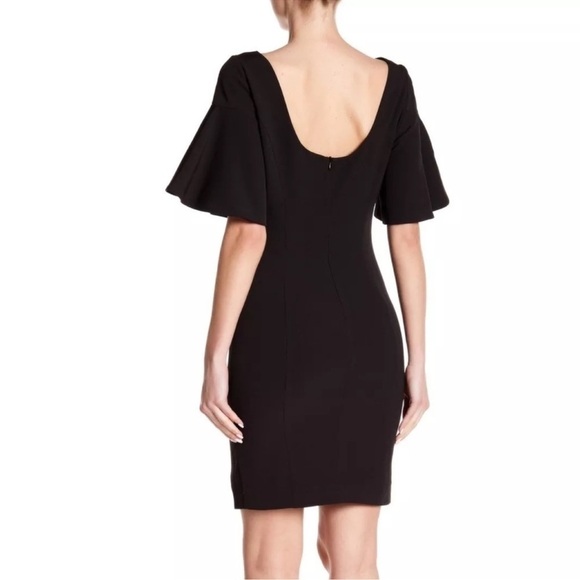 JAY X JAYGODFREY Women's Bardot Cutout Cocktail Dress Short Sleeve Black Size 8 - Picture 2 of 10